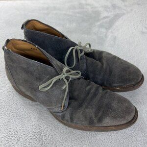 Isaia Napoli Grey Suede Leather Ankle Shoes Men’s Size 12 US Made In Italy